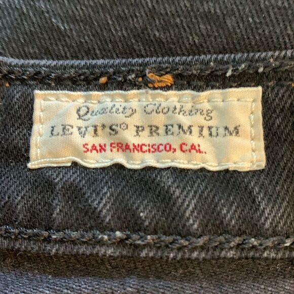 Levi's Button Fly Ribcage Crop Flare Jeans Women's Raw hem High Rise Black Sz 27 - Picture 6 of 13